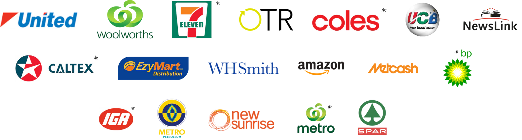 Selected stockist logos